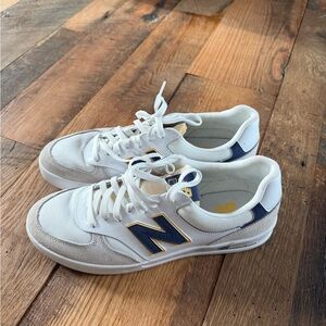 New Balance White and Navy Sneakers